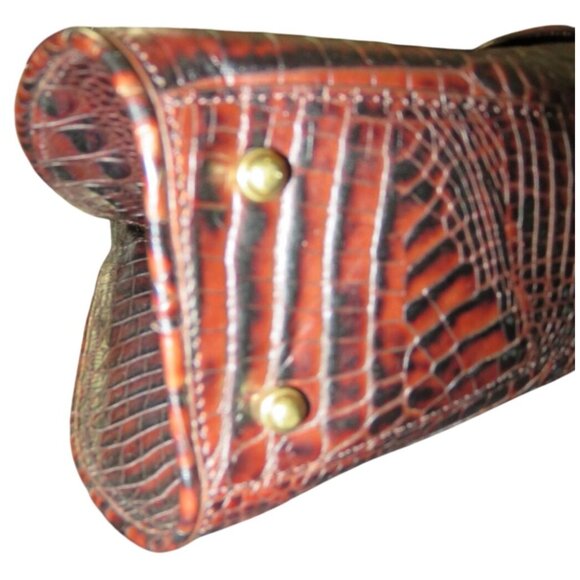 Brahmin Vintage Croc Embossed Pecan Melbourne Italian Leather Shoulder bag - Picture 9 of 14
